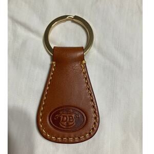 DOONEY & BOURKE BROWN LEATHER KEY CHAIN EMBOSSED LOGO